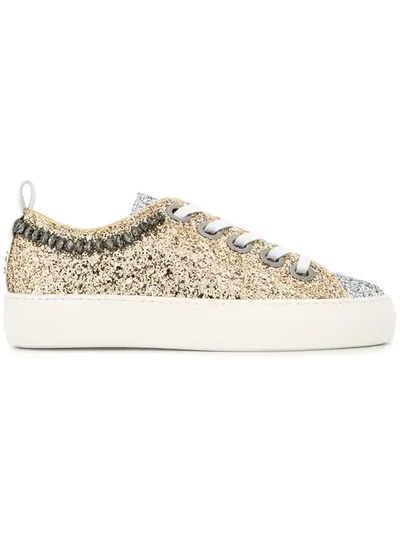 low-top glitter sneakers