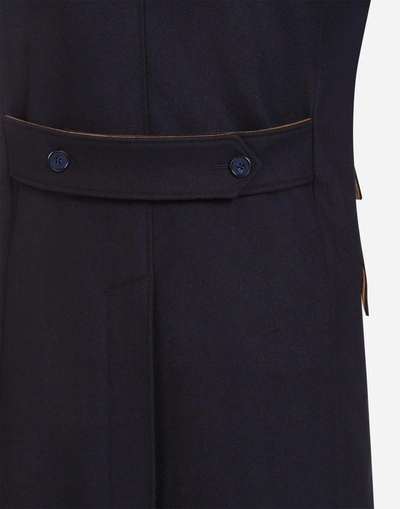 Shop Dolce & Gabbana Stretch Wool Coat In Blue