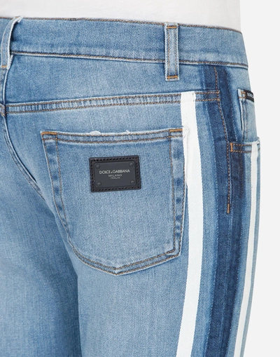 Shop Dolce & Gabbana Gold Fit Stretch Jeans In Blue