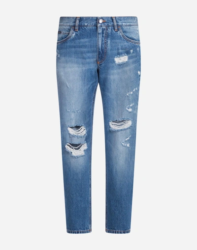 Shop Dolce & Gabbana Oversized Jeans In Blue