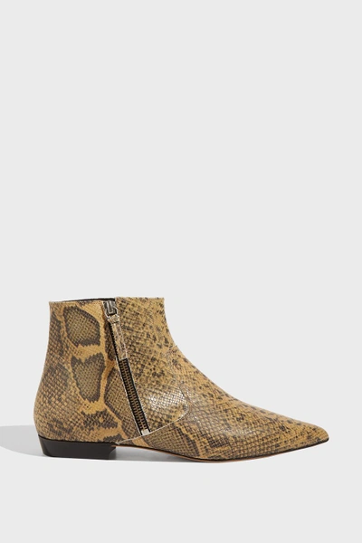 Shop Isabel Marant Dawie Snake-effect Leather Ankle Boots