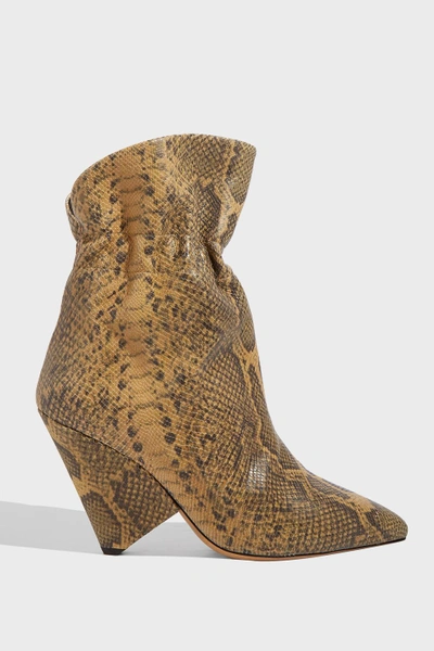 Isabel Marant Lileas Snake-effect Leather Ankle Boots In Animal