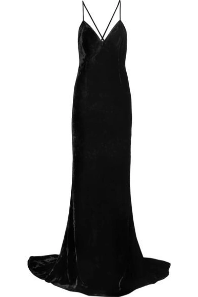 Shop Stella Mccartney Paulina Velvet Gown In Black