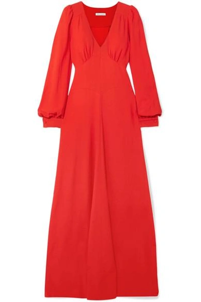 Shop Bella Freud Nova Crepe Maxi Dress In Red