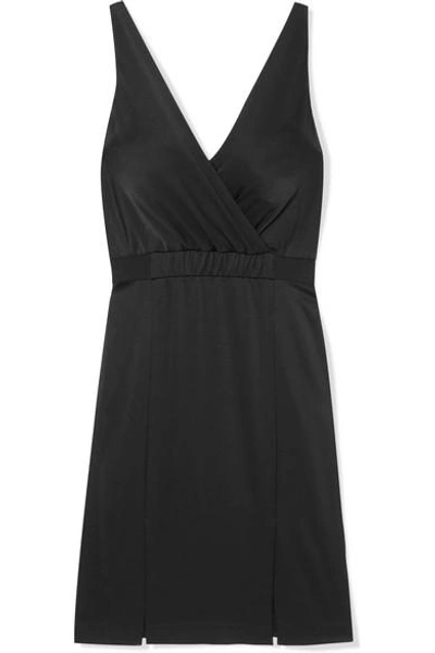 Shop Rachel Zoe Norah Wrap-effect Satin-crepe Dress In Black