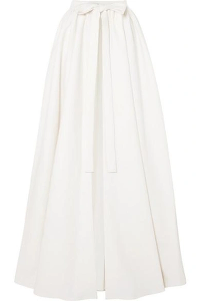 Shop Emilia Wickstead Sorrento Cloqué Wrap Maxi Skirt In Ivory