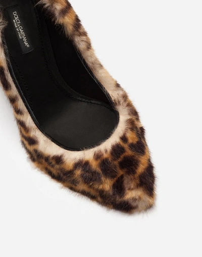 Shop Dolce & Gabbana Pumps In Leopard Faux Fur In Leopard Print