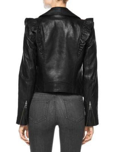 Shop Paige Annika Leather Moto Jacket In Black