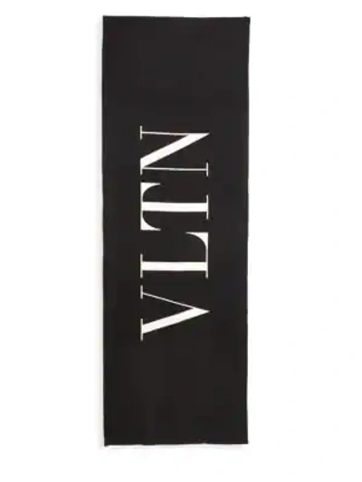 Shop Valentino Garavani Vltn Scarf In Black White