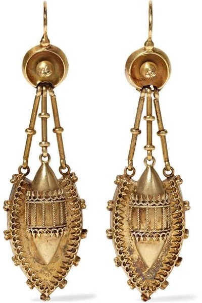 Shop Fred Leighton Victorian 15-karat Gold Earrings