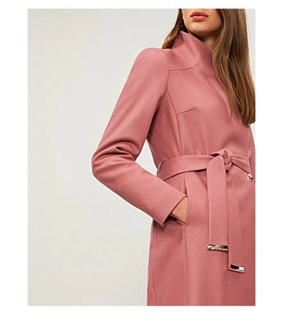 Ted Baker Sandra Wool-blend Wrap Coat In Coral | ModeSens