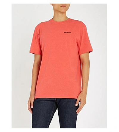 Shop Patagonia Logo-print Recycled Cotton-blend T-shirt In Tomato