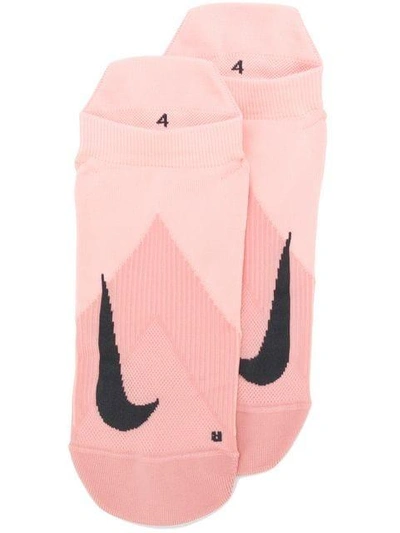 Shop Nike Elite Lightweight No-show Running Socks - Pink