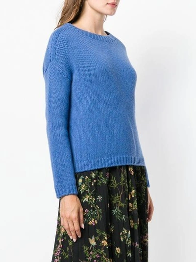 Shop Aragona Long-sleeve Fitted Sweater - Blue