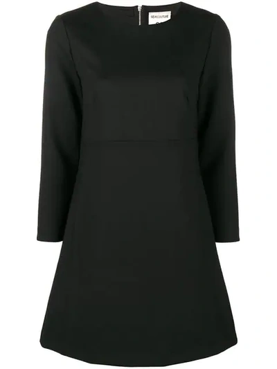 Shop Semicouture Long-sleeve Flared Dress - Black