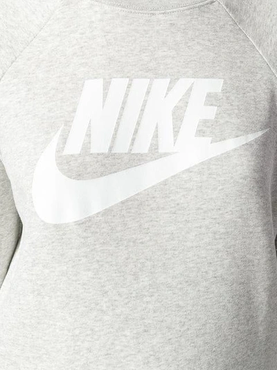 Shop Nike Logo Print Sweatshirt - Grey