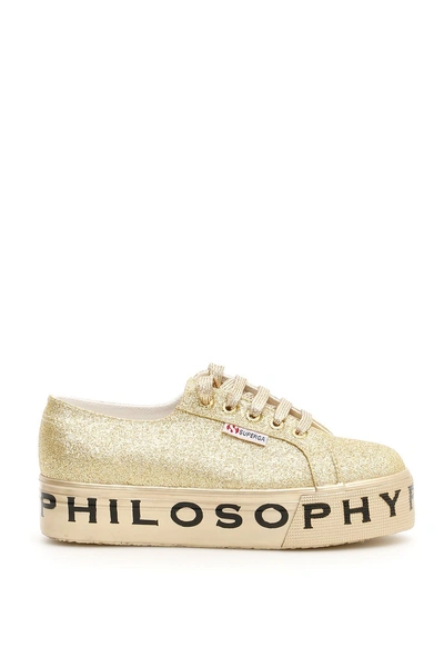 Shop Philosophy Di Lorenzo Serafini Micro Glitter Superga Sneakers In Gold|metallico