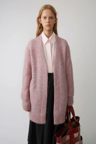Acne Studios Raya Wool And Mohair-blend Cardigan In Dusty Pink | ModeSens