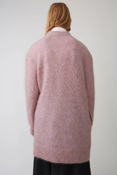 Shop Acne Studios Fluffy Mohair Cardigan Dusty Pink