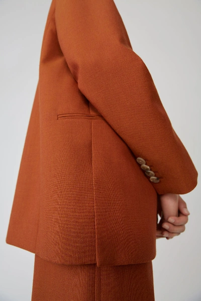 Shop Acne Studios Double Breasted Suit Jacket Orange