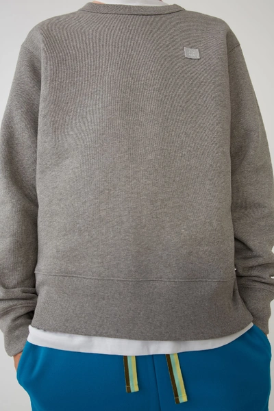 Shop Acne Studios Fairview Face Light Grey Melange In Crew Neck Sweatshirt