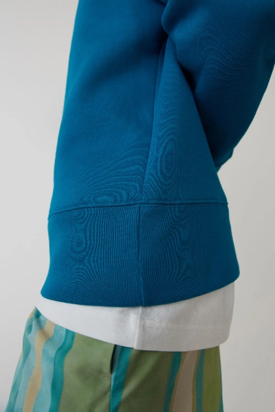 Shop Acne Studios Regular Fit Sweatshirt Teal Blue