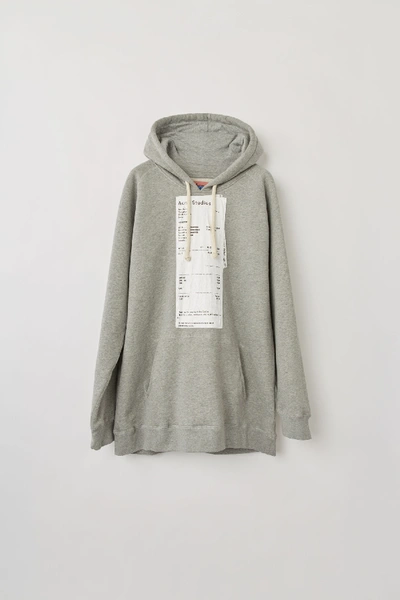 Shop Acne Studios Hooded Sweatshirt Grey Melange