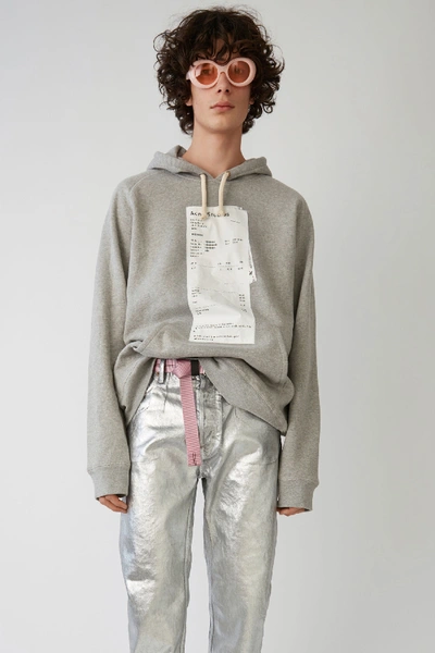 Shop Acne Studios Hooded Sweatshirt Grey Melange