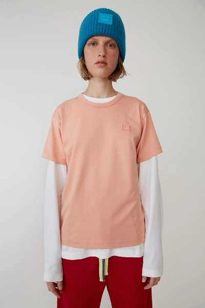 Shop Acne Studios Crew Neck T-shirt In Pale Pink