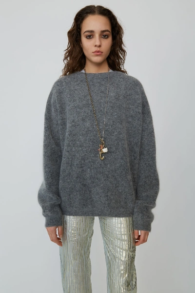 Acne Studios Dramatic Moh Grey Melange In Oversized Sweater | ModeSens
