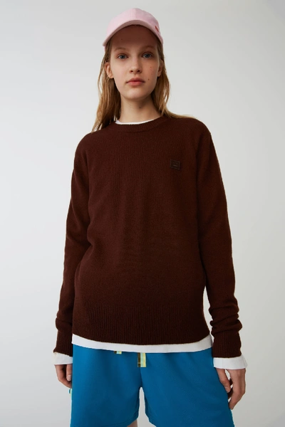 Shop Acne Studios Crewneck Sweater Chocolate Brown