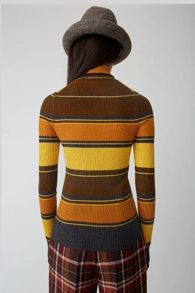 ACNE STUDIOS Striped turtleneck yellow/dark grey 