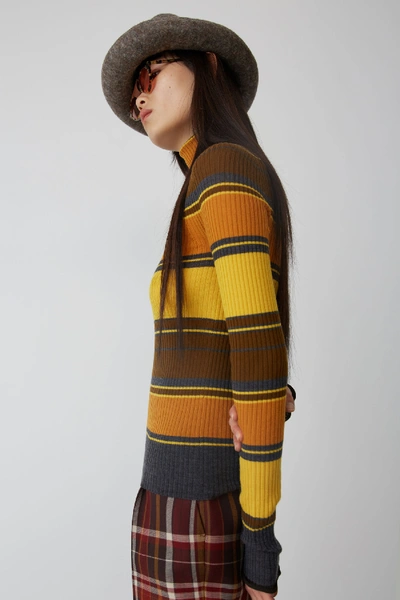 ACNE STUDIOS Striped turtleneck yellow/dark grey 