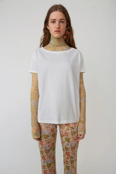 Shop Acne Studios Eldora E Base Optic White In Boxy Fit T-shirt