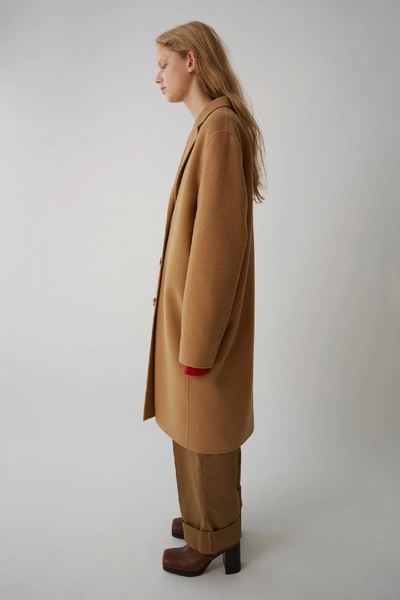 Shop Acne Studios Masculine Tailored Long Coat Safari Camel