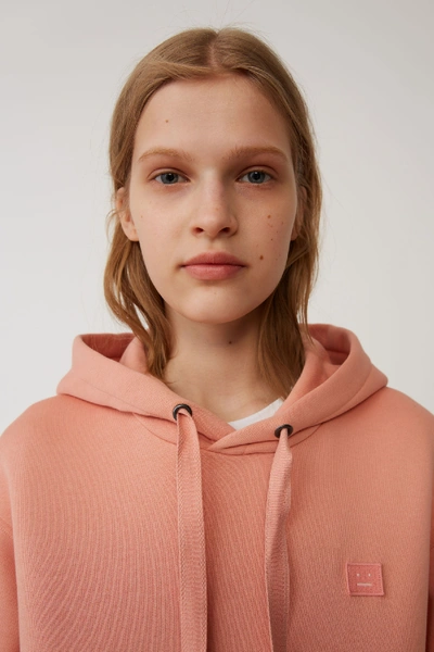 Shop Acne Studios Ferris Face Pale Pink In Hooded Sweatshirt