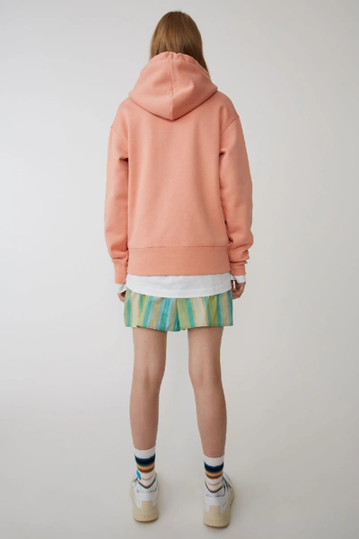 Shop Acne Studios Ferris Face Pale Pink In Hooded Sweatshirt