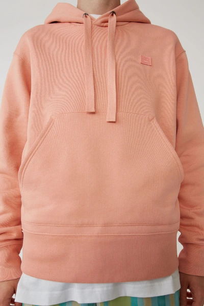 Shop Acne Studios Ferris Face Pale Pink In Hooded Sweatshirt