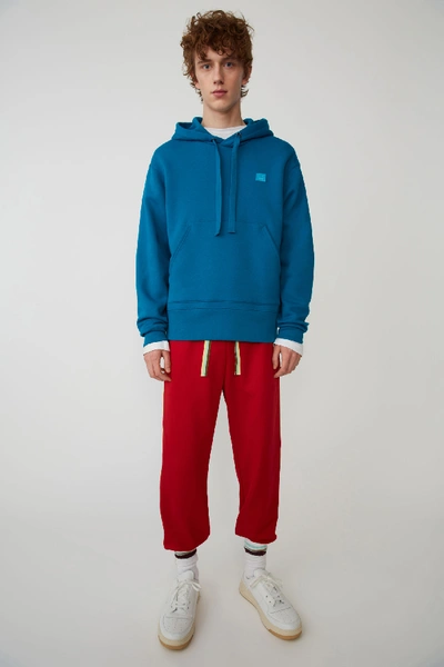 Shop Acne Studios Hooded Sweatshirt Teal Blue