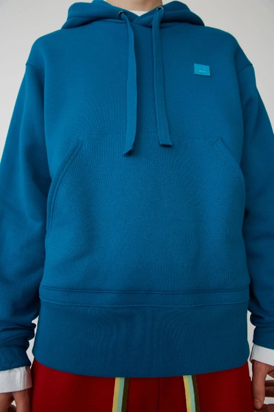 Shop Acne Studios Hooded Sweatshirt Teal Blue