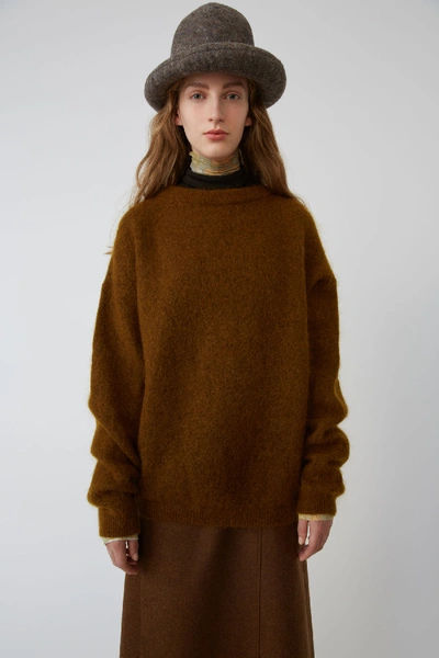 Shop Acne Studios Oversized Sweater Cognac Brown