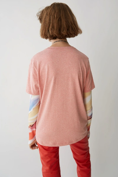 Shop Acne Studios Boy Fit T-shirt Grey Melange / Pink Melange