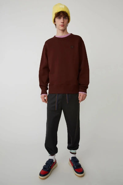 Shop Acne Studios Regular Fit Sweatshirt Chocolate Brown