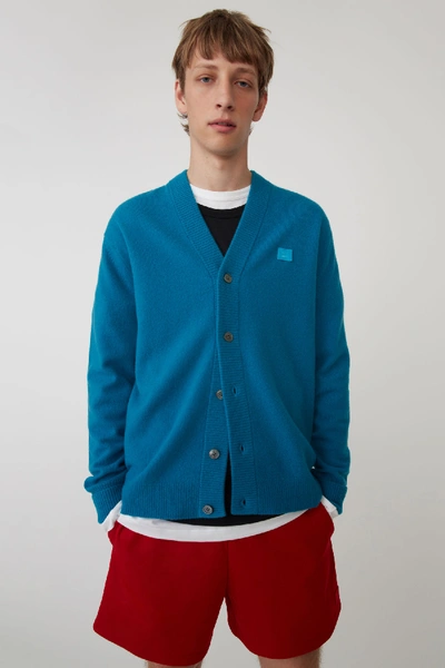 Shop Acne Studios Cardigan Sweater Teal Blue