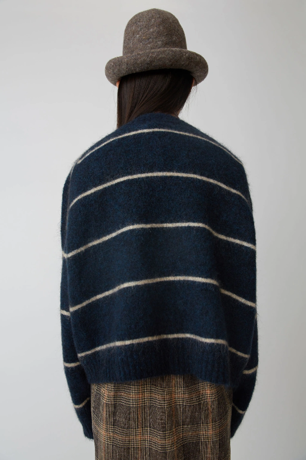 Acne Studios Rhira Striped Mohair blend Sweater In Navy beige ModeSens