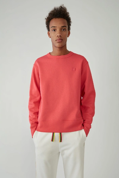 Shop Acne Studios Regular Fit Sweatshirt Neon Pink