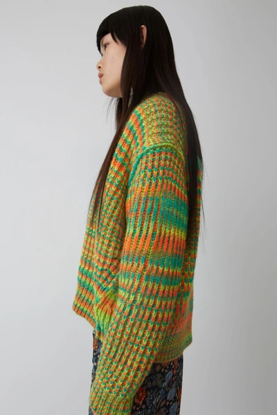 Shop Acne Studios Ribbed Sweater Green/orange