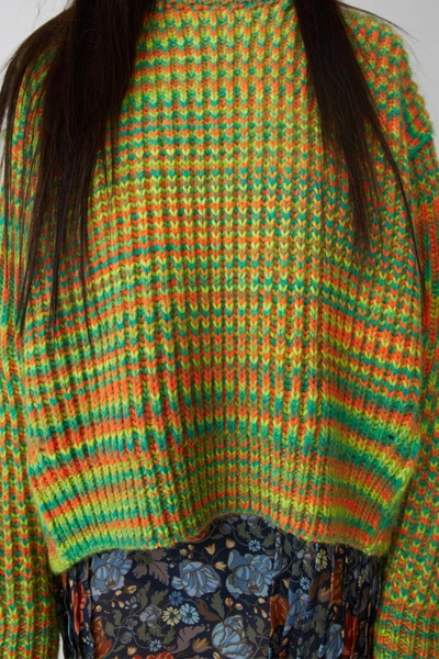 Shop Acne Studios Ribbed Sweater Green/orange