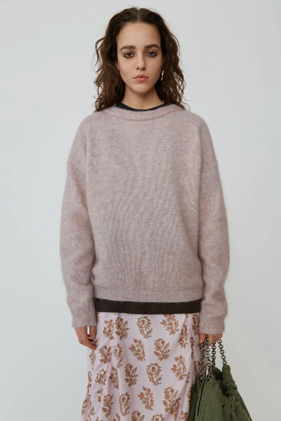 Shop Acne Studios Dramatic Moh Powder Pink In Oversized Sweater