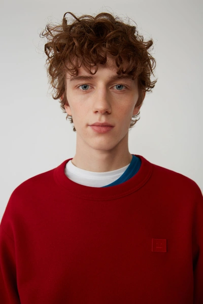 Shop Acne Studios Regular Fit Sweatshirt Ruby Red